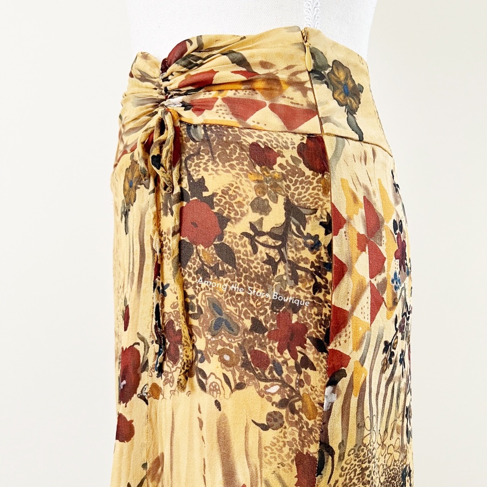 Rare Early 2000s Vintage Boho Handkerchief Hem Skirt ASO Phoebe in Friends - Picture 13 of 16